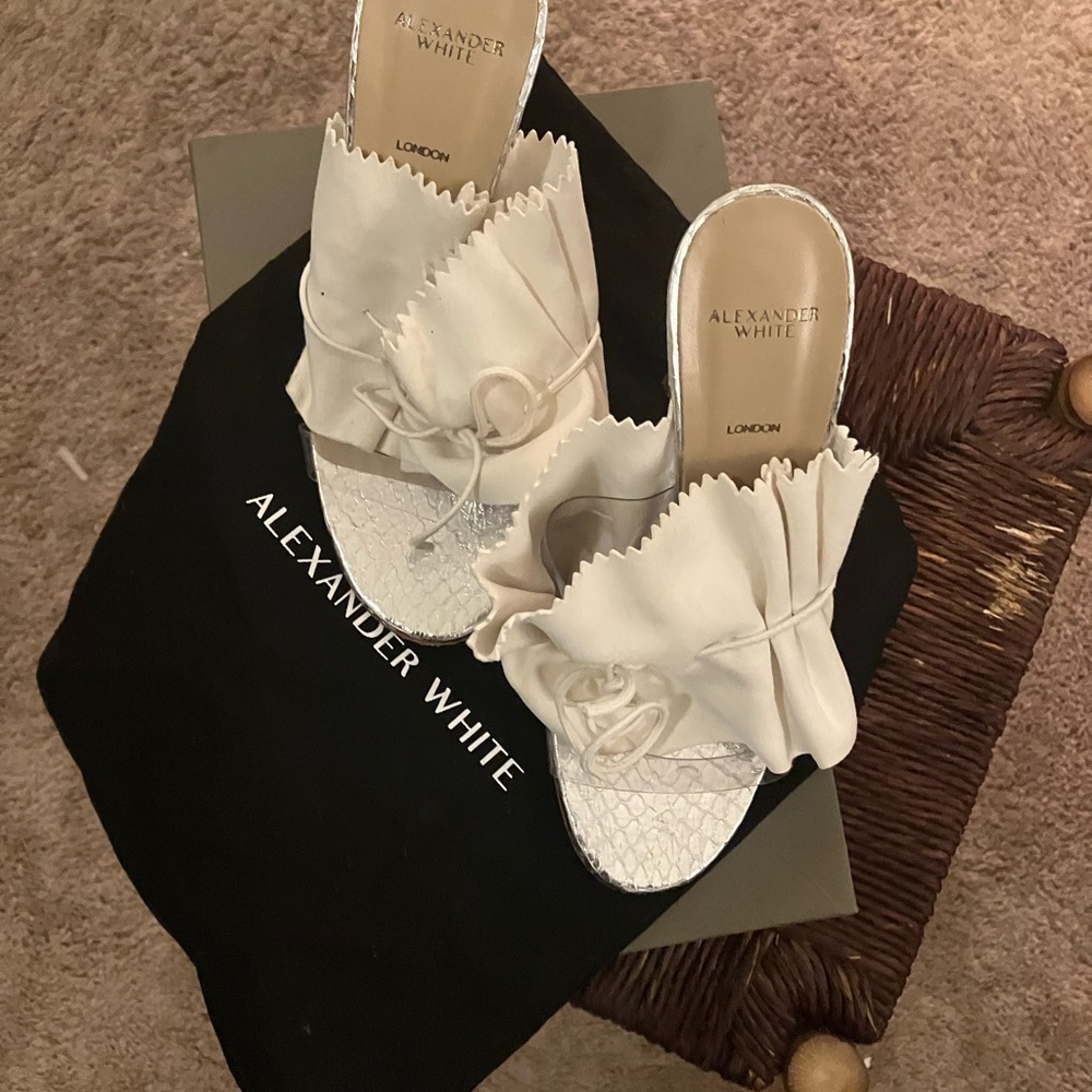 Alexander White Open Toe Pumps